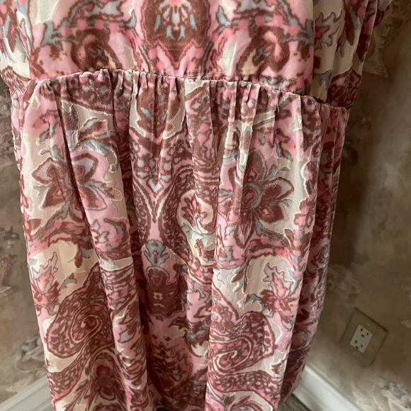 NWT FREE PEOPLE ALL THE TIME VELVET MINI PINK FLORAL PRINT DRESS LARGE - Picture 8 of 8